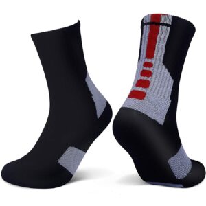 5 Pairs Mens Athletic Crew Socks Basketball Cushioned Thick Sport Long Compression Socks,6.5-11.5