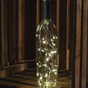 Primitives by Kathy 101394 Battery Operated Wine Bottle Stopper LED Twinkle Lights, 58-Inch String, White