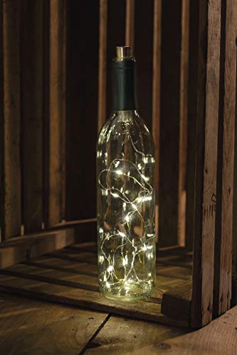 Primitives by Kathy 101394 Battery Operated Wine Bottle Stopper LED Twinkle Lights, 58-Inch String, White