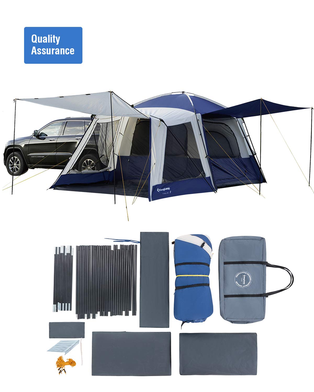 KingCamp Melfi Plus SUV Car Tent 3 Seasons 4-6 Person Multifunctional, Suitable Camping Traveling Family Outdoor Activities