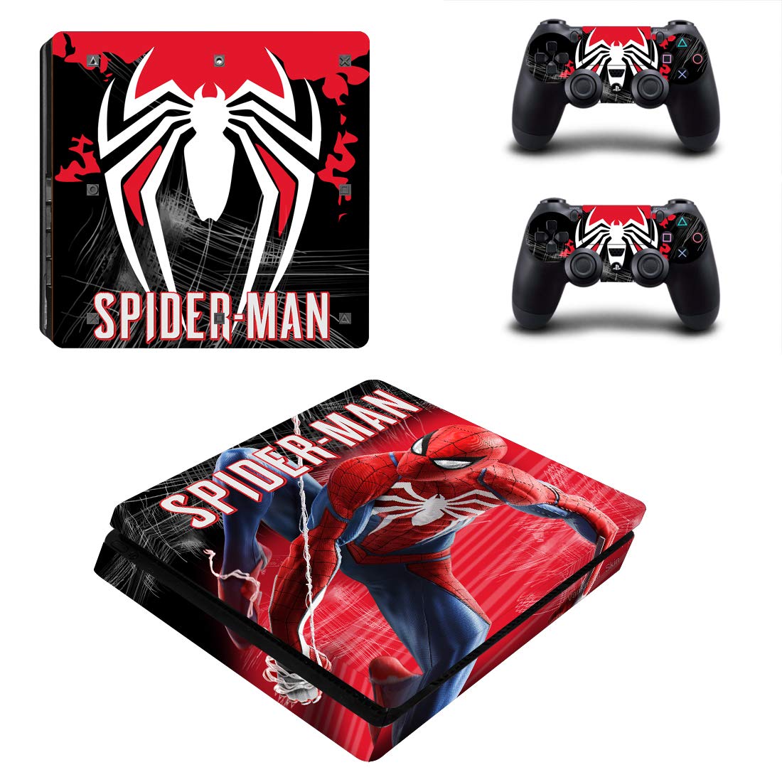 Vanknight Vinyl Decal Skin Stickers Super Hero Cover for PS4 Slim S Console Controllers