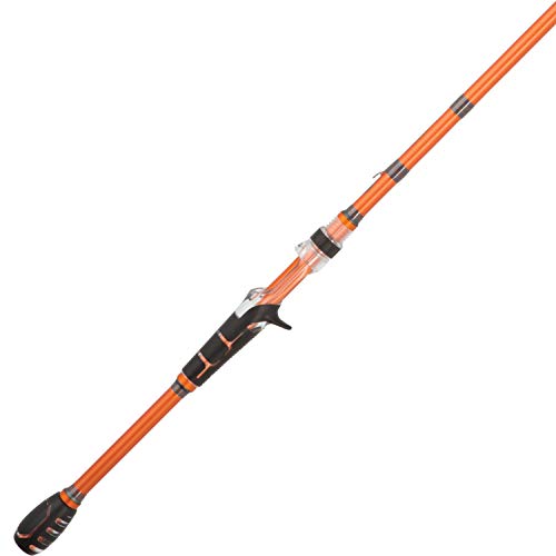 Berkley 6’6” Shock Casting Rod, 1 Piece Composite Medium Heavy Power Fishing Rod for Freshwater or Saltwater Fishing, Shock Absorbing Tip, Orange