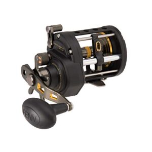 Penn 1481307 Fathom Ii Level Wind Saltwater Casting Reel, 20, 5.1 Gear Ratio, 30" Retrieve Rate, 5 Bearings, 30 lb Max Drag, Right Hand, Black Gold