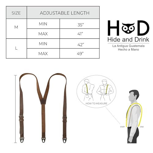 Hide & Drink Leather Y Suspenders (Medium 5 ft. 3 in. to 5 ft. 9 in.) :: Bourbon Brown