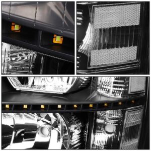 DNA MOTORING HL-LED-CSIL07-BK-CL1 Pair LED DRL Strip Headlight/Lamp Compatible with 07-14 Silverado, Black