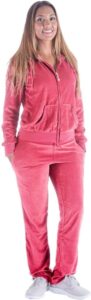 facitisu tracksuit for women set 2 piece joggers velour jogging sweat outfits hoodie and sweatpants set xl, coral