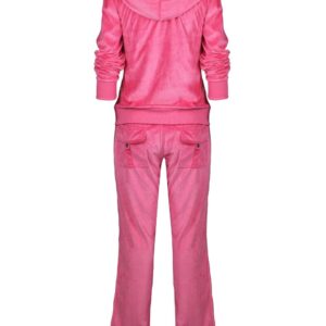 Facitisu Tracksuit for Women Set 2 Piece Joggers Velour Jogging Sweat Outfits Hoodie and Sweatpants Set XL, Coral