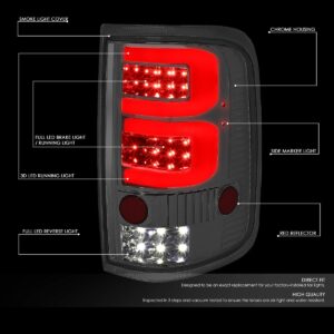 DNA MOTORING TL-F15004-LED-3D-CH-SM LED 3D Tail Light Assembly Driver & Passenger Side [Compatible with 04-08 Ford F150 Lobo]