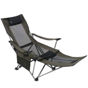 outdoor living suntime camping folding portable mesh chair with removable footrest