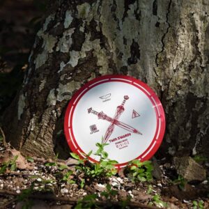 Yikun Professional Disc Golf Twin Swords Tortoise Fruit Line Distance Driver 170-175g Perfect for Outdoor Games and Competition (Red)