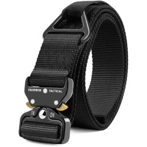 fairwin tactical rigger belt, 1.7 inches mens nylon webbing utility belt with v-ring heavy-duty quick-release buckle