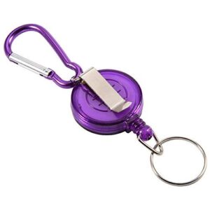 Alomejor 3Pcs Reel Key Chain Fly Fishing Retractable Reel Chain Key Holder Split Ring Steel Cord Reel()