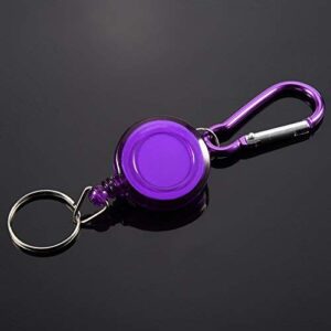 Alomejor 3Pcs Reel Key Chain Fly Fishing Retractable Reel Chain Key Holder Split Ring Steel Cord Reel()