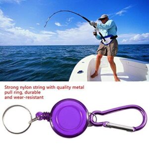 Alomejor 3Pcs Reel Key Chain Fly Fishing Retractable Reel Chain Key Holder Split Ring Steel Cord Reel()