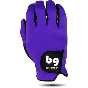 BG Bender Golf Glove | Wear On Right | (Purple, Mens Large)