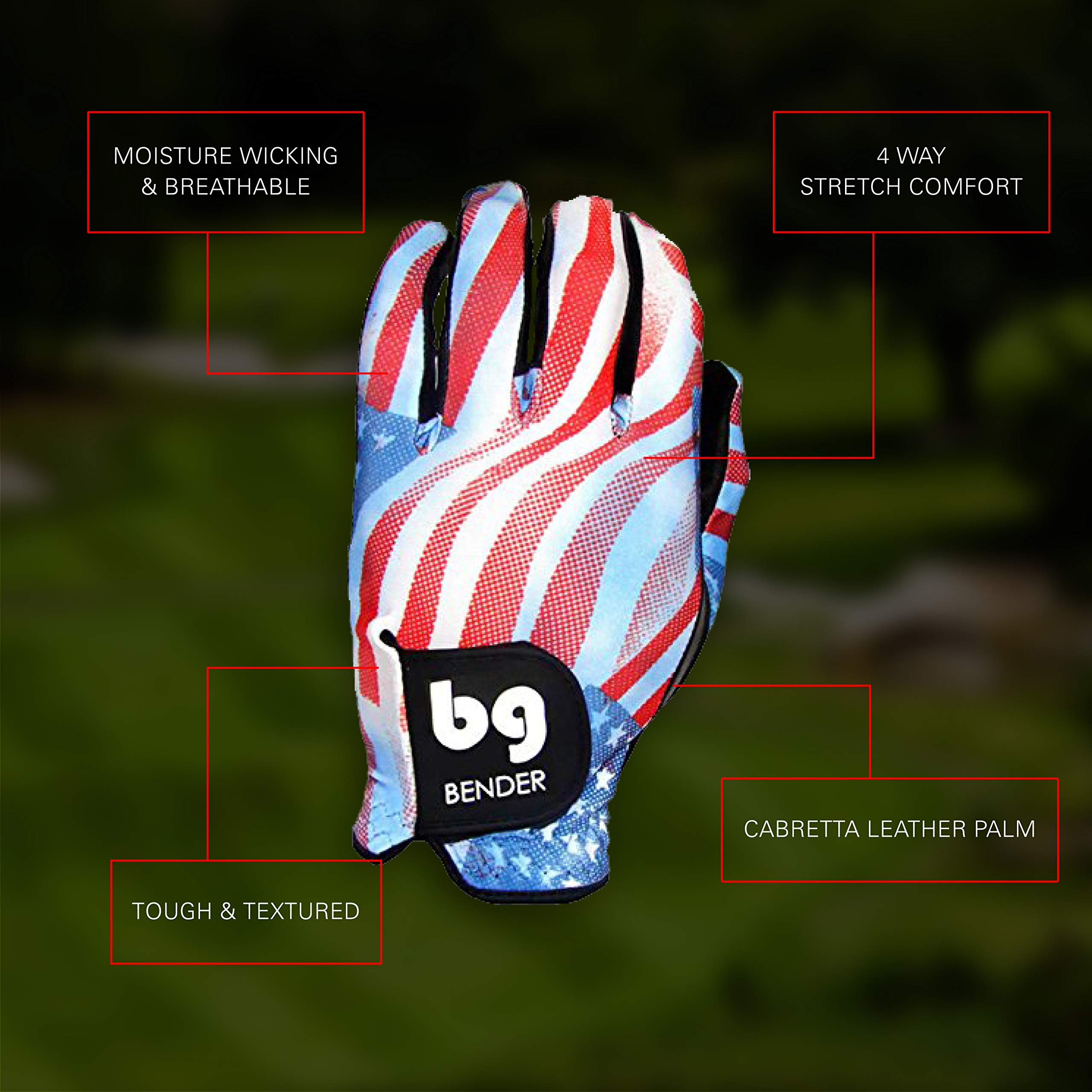 BG Bender Golf Glove | Wear On Right | (Purple, Mens Large)