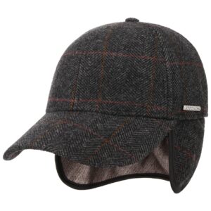 stetson kinty wool cap with ear flaps men grey 7 1/2-7 5/8