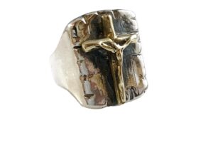 silverland1 crucified jesus christ brass & solid sterling silver 925 ring by ezi zino (9)