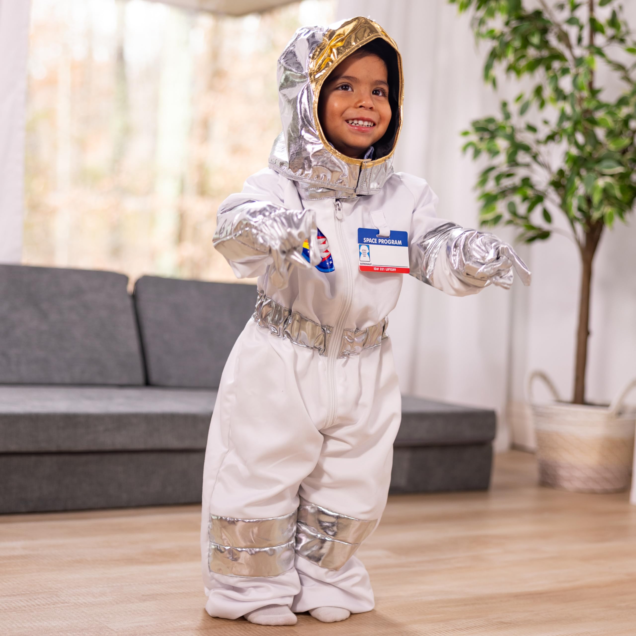 Melissa & Doug Astronaut Costume Role Play Set - Pretend Astronaut Outfit With Realistic Accessories For Kids And Toddlers Ages 3+