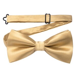 JEMYGINS Mens Gold Pre-tied Bow Tie and Pocket Square Cufflink Set (9)