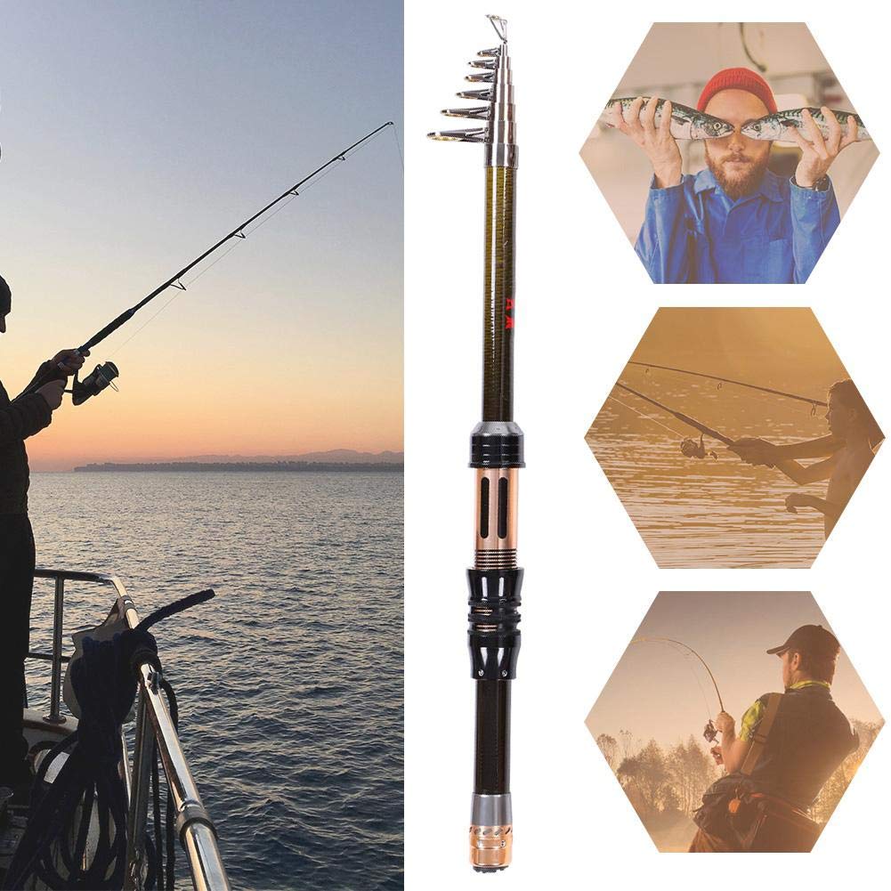 VGEBY Telescopic Fishing Rod, Ultra Light Portable Carbon Fiber Spinning Fishing Rod for Saltwater Freshwater (1.) Fishing Rods and Accessories