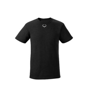 evoshield youth heather short sleeve tee - black, medium