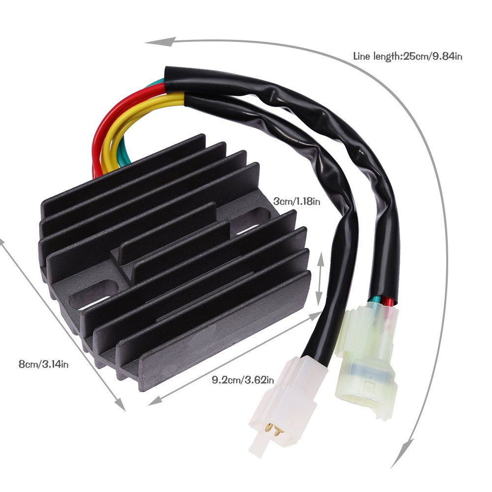 Voltage Regulator Rectifier Assembly 12V Replacement for Arctic Cat 500 ATV 2000-2008, Replacement for Arctic Cat 400 2003-2008, Replacement for Arctic Cat 375 2002 Replace# 3402-682