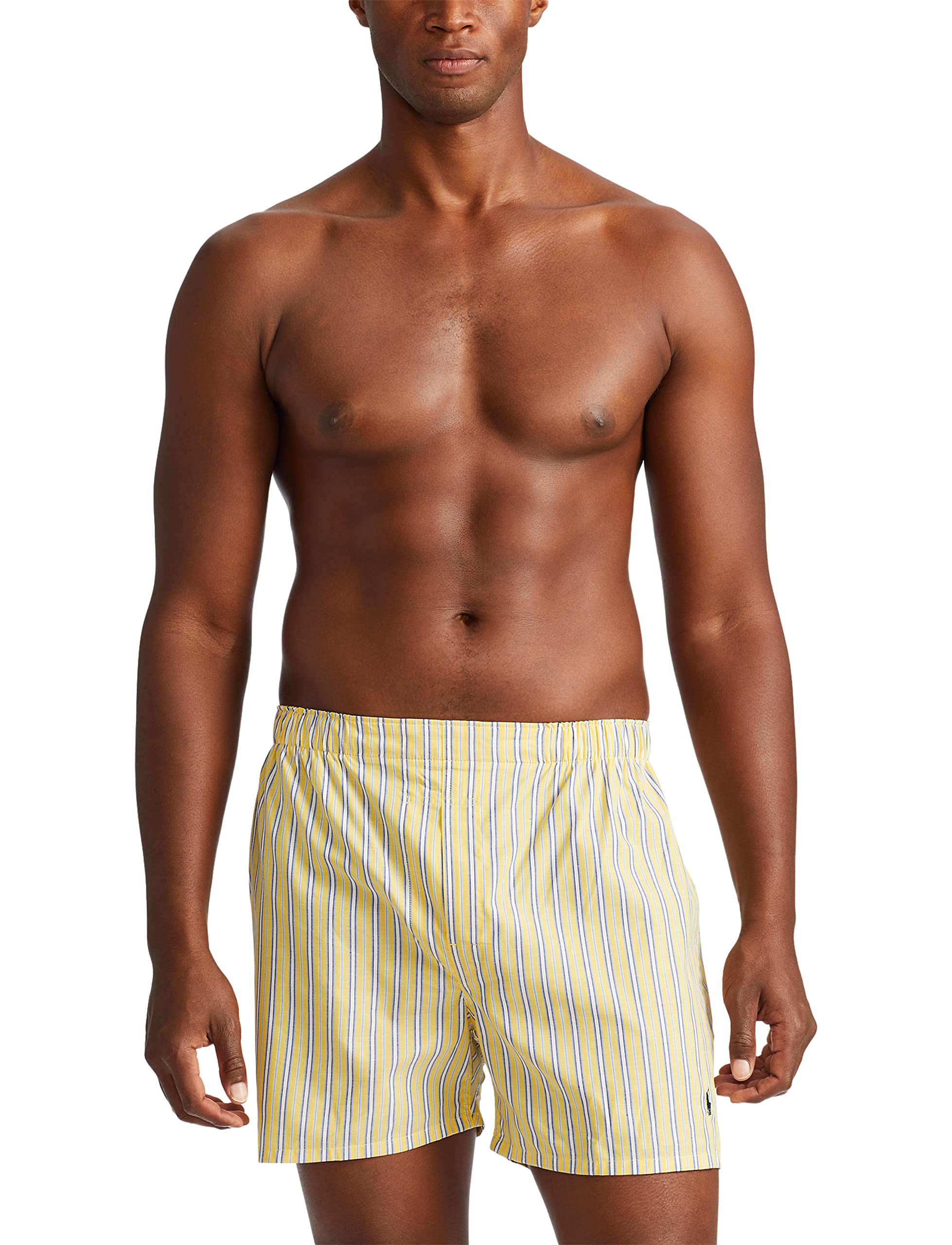 POLO RALPH LAUREN Men's Classic Fit Woven Cotton Boxers, Rustic Navy/Campus Yellow, Summer Stripe/Cruise Navy, Sag Harbor Plaid/Polo Yellow, X-Large