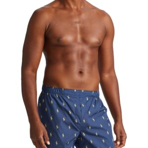 POLO RALPH LAUREN Men's Classic Fit Woven Cotton Boxers, Rustic Navy/Campus Yellow, Summer Stripe/Cruise Navy, Sag Harbor Plaid/Polo Yellow, X-Large