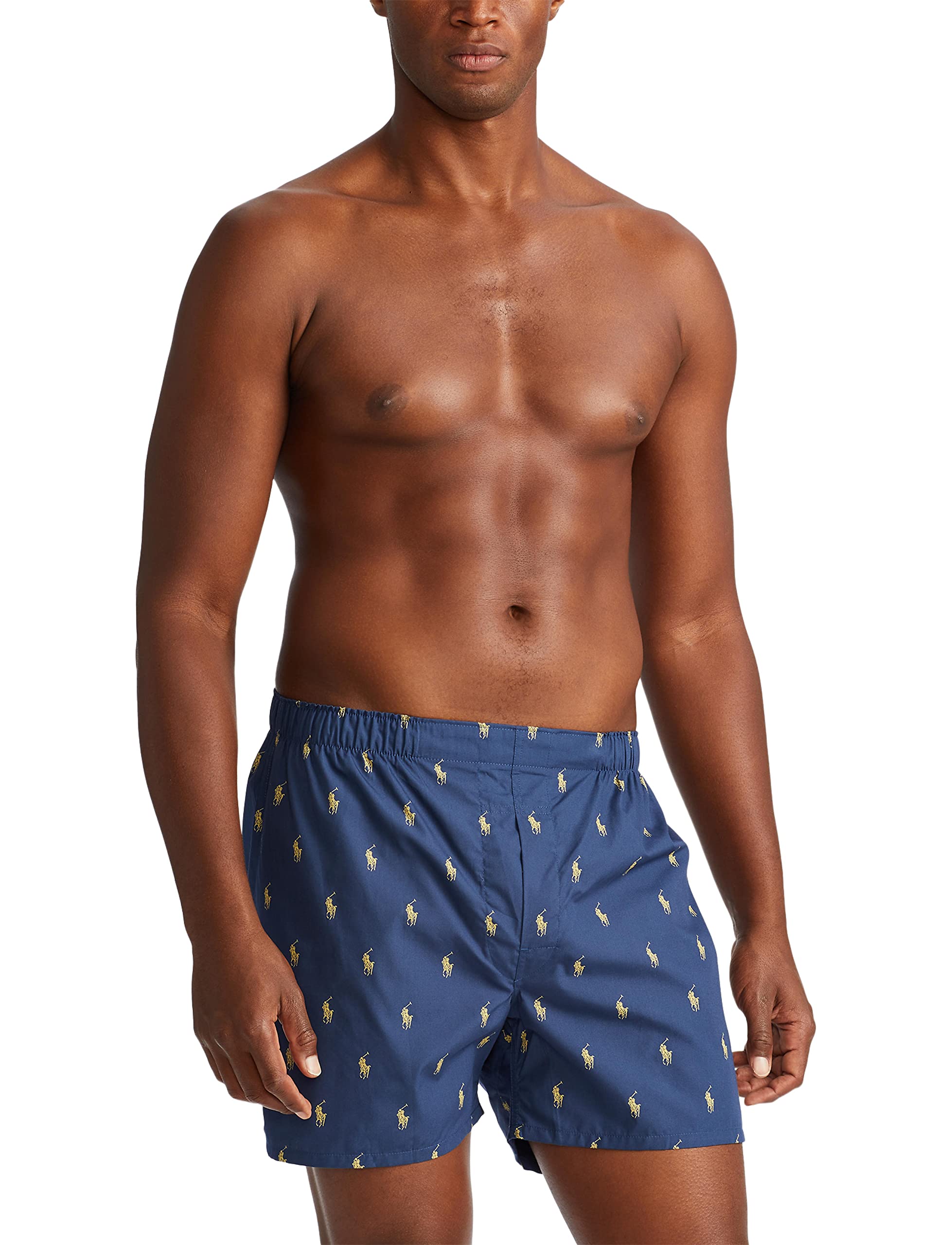 POLO RALPH LAUREN Men's Classic Fit Woven Cotton Boxers, Rustic Navy/Campus Yellow, Summer Stripe/Cruise Navy, Sag Harbor Plaid/Polo Yellow, X-Large