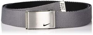 nike womens reversible single web belt, charcoal/black, one size us