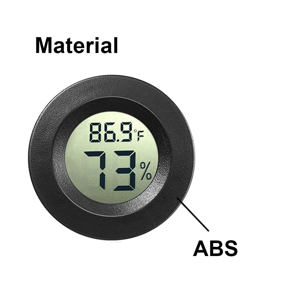2 Pack Mini Digital Hygrometer Thermometer Gauge, Indoor Outdoor Temperature Humidity Meter for Greenhouse Humidors Incubators Reptile Terrarium Jars, Fahrenheit (℉) or Celsius(℃) (4)