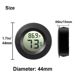 2 Pack Mini Digital Hygrometer Thermometer Gauge, Indoor Outdoor Temperature Humidity Meter for Greenhouse Humidors Incubators Reptile Terrarium Jars, Fahrenheit (℉) or Celsius(℃) (4)