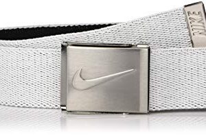 NIKE Men's Standard Reversible Stretch Web, White/Black, O/S