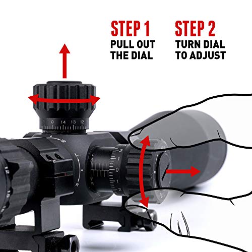 Monstrum G3 6-24x50 First Focal Plane FFP Rifle Scope with Illuminated MOA Reticle and Adjustable Objective (Black)