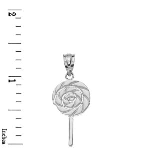 Claddagh Gold Solid 925 Sterling Silver Retro Candy Swirl Lollipop Charm Pendant