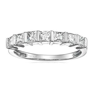 vir jewels 1 cttw princess cut diamond wedding band for women in 14k white gold channel set ring, size 7