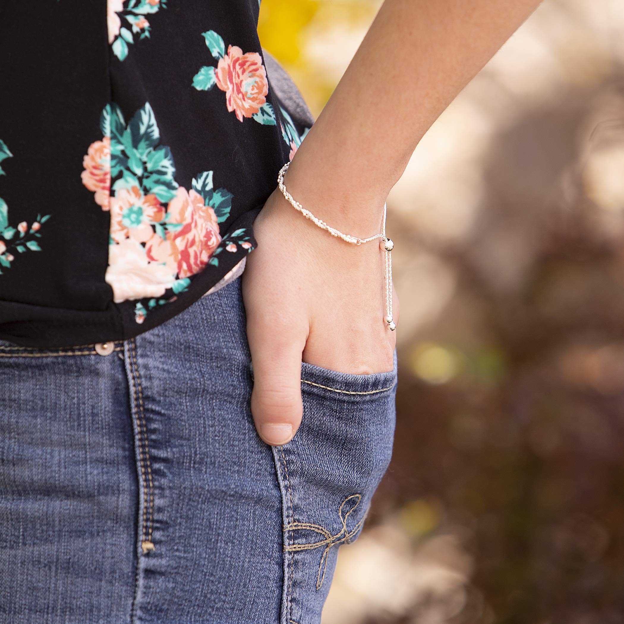 Bolo Bracelet for Women in .925 Sterling Silver with Elegant Twist Design Adjustable 6"- 9"