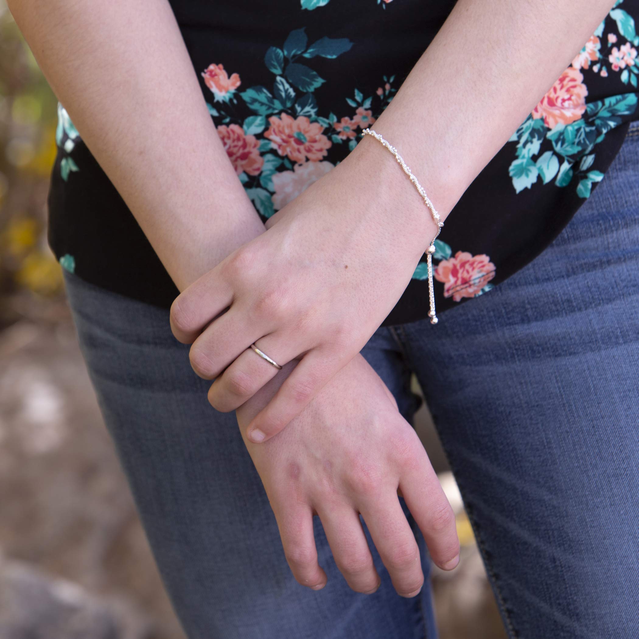 Bolo Bracelet for Women in .925 Sterling Silver with Elegant Twist Design Adjustable 6"- 9"