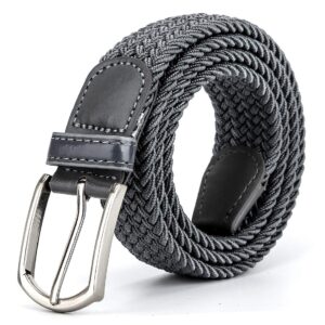 braided canvas woven elastic stretch belts for men/women/junior with multicolored