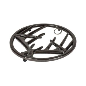 lodge enameled cast iron antler, 8 inch, midnight chrome trivet