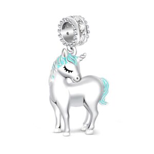 gnoce 925 sterling silver charms for women's charm bracelets & necklace unicorn charm for women mother's day gifts - silver