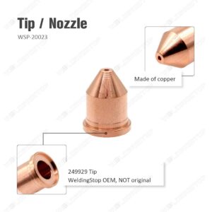 20pcs Plasma Electrode 256026 Tip/Nozzle 249929 60A fit Miller XT60 Torch Consumables Kit