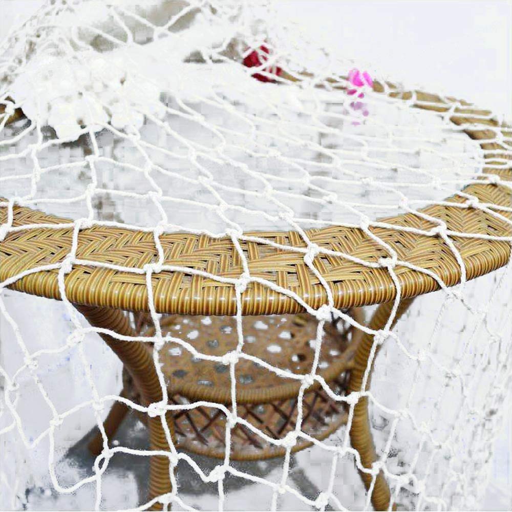 OJYUDD Fishing Net Decor, Fishnet Decor, Mediterranean Style Photographing Decoration, Natural Fish Net, Fish Net Party Accessory and Wall Table Decor (Creamy White)