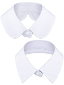 satinior 2 pieces fake collar detachable dickey collar false lapel blouse collar women's faux fake collar, 2 styles, medium(white)