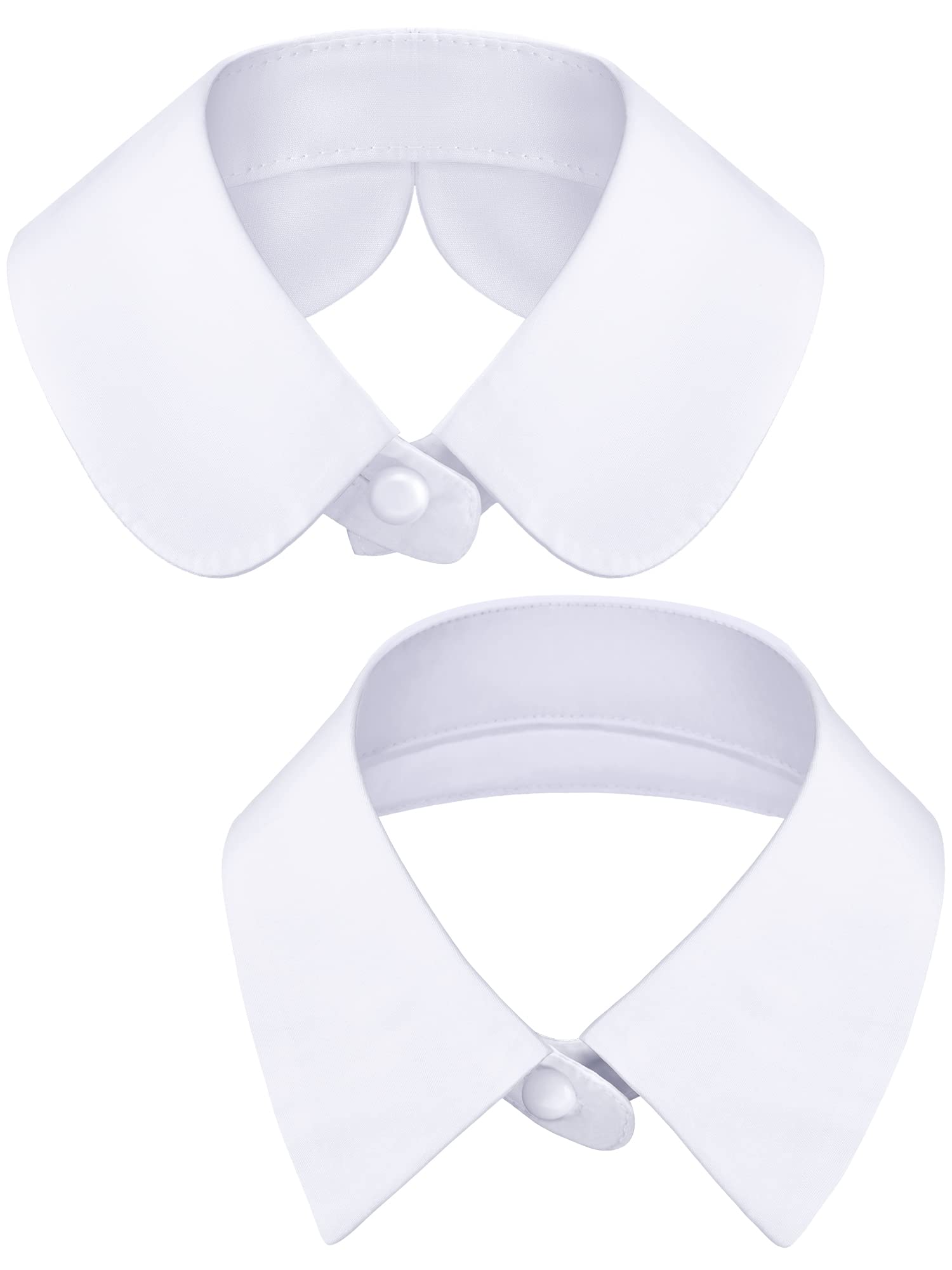 SATINIOR 2 Pieces Fake Collar Detachable Dickey Collar False Lapel Blouse Collar Women's Faux Fake Collar, 2 Styles, Medium(White)