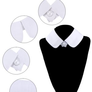 SATINIOR 2 Pieces Fake Collar Detachable Dickey Collar False Lapel Blouse Collar Women's Faux Fake Collar, 2 Styles, Medium(White)