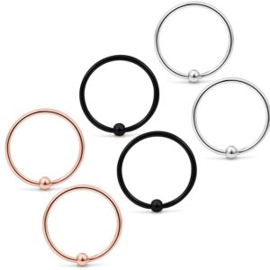 Yaalozei 20G Nose Rings Hoop Piercing Jewelry for Women 20 Gauge Stainless Surgical Steel Thin Septum Nose Eyebrow Lip Smiley Ring Cartilage Tragus Helix Rook Daith Hoop Earring Piercing Jewelry Men