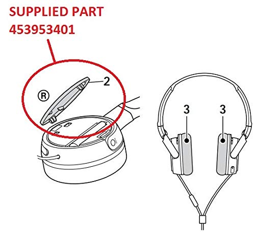 SERVICE_PARTS 1x Lid Battery Cover Compatible with Sony Stereo Headphones