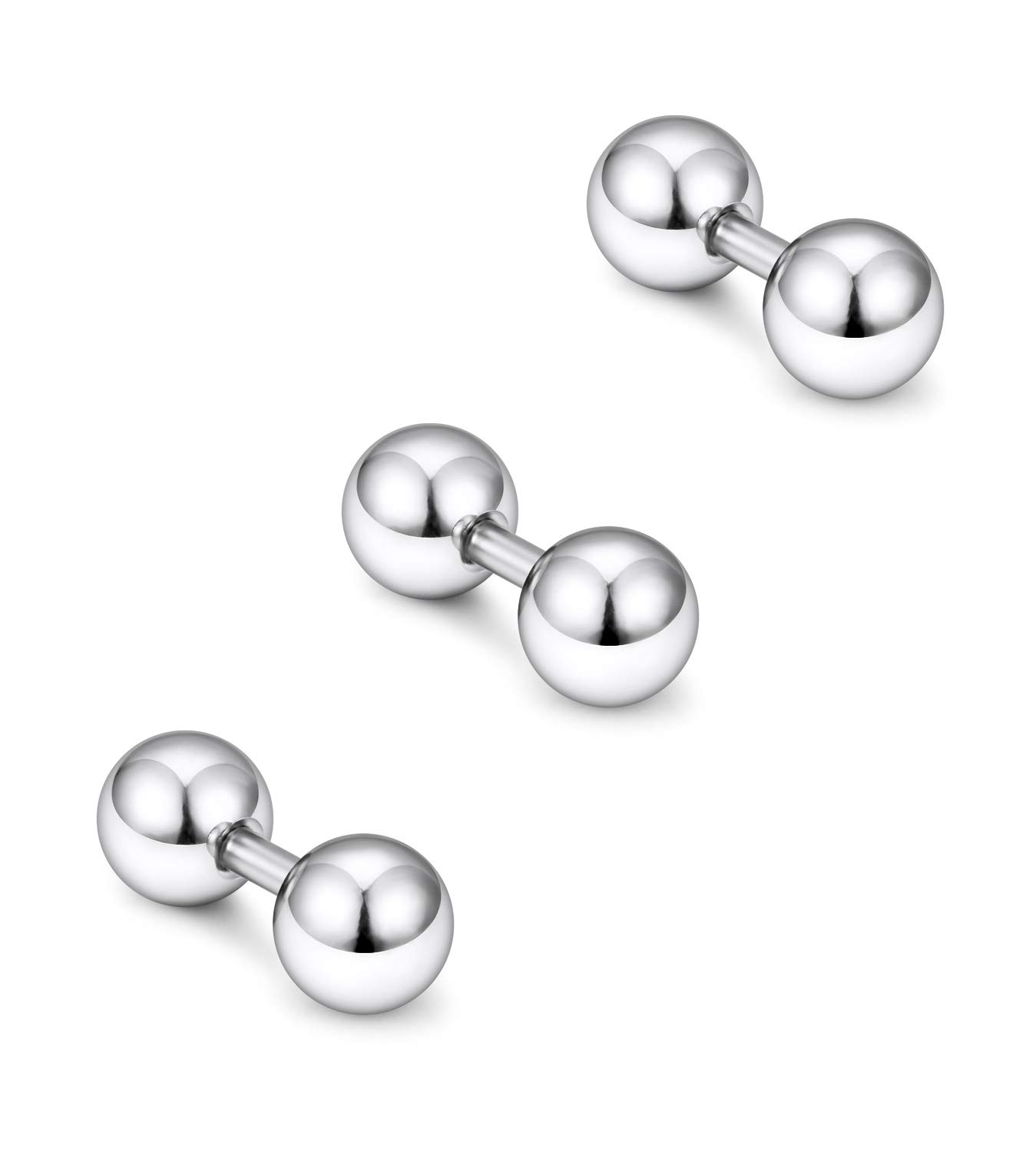 Yaalozei 14G Big Piercing Balls PA Ring Piercing Jewelry 316L Surgical Stainless Steel Externally Threaded Straight bar Barbell Tragus Helix Ring Cartilage Lobe Earring piercing Jewelry Women Men 6mm